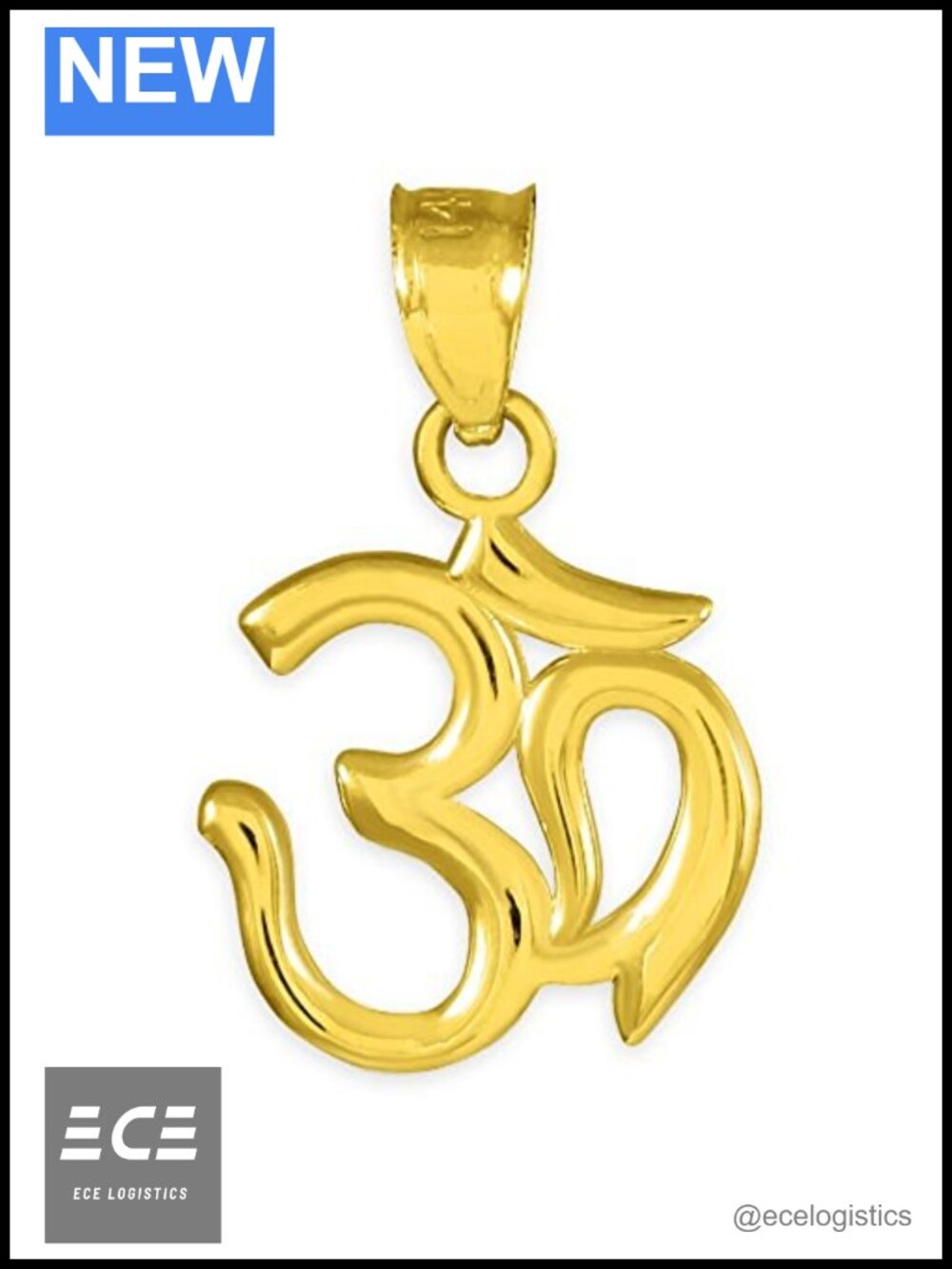 10K Gold Om Aum Pendant Hindu Meditation Yoga Charm
